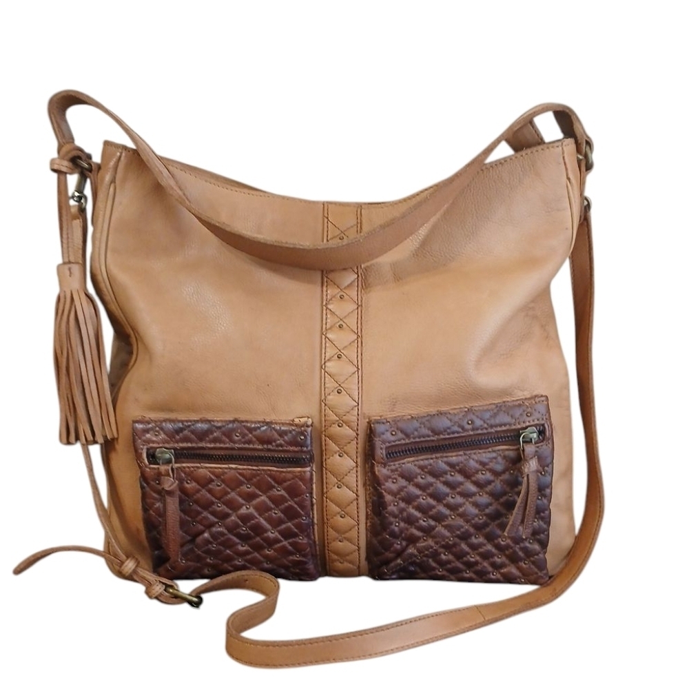 Anabaglish Starlight Brown Leather Crossbody Bag Hobo Shoulder Bag